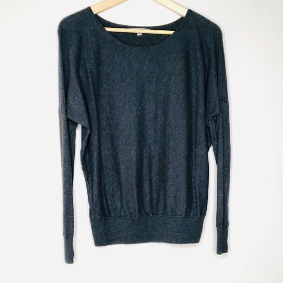 GAP🍃Long-Sleeve Gray Scoop Neck Knit Jersey Top🍃 - Picture 11 of 12